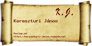 Kereszturi János névjegykártya
